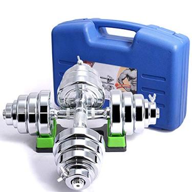 Imagem de Halteres profissionais de peso ajustável 100% aço – 10 kg – 30 kg Halteres de galvanização para academia de ginástica masculina musculação muscular, 7,5 kg (1-par)