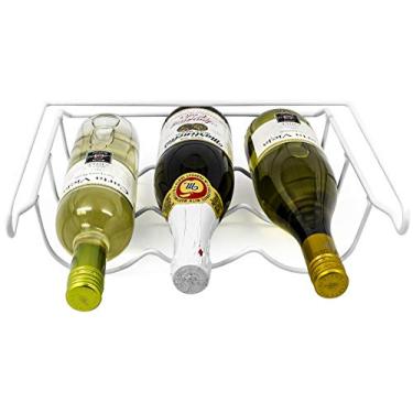 Imagem de Sorbus® Prateleira de vinhos para geladeira - O suporte para garrafas de geladeira comporta 3 garrafas do seu porta-garrafas universais de vinho ou bebida favorito serve para a maioria das geladeiras
