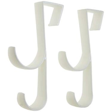 Imagem de Ordene - Gancho Plástico Duplo para Porta, Embalagem com 2 Unidades, Cor Branca, Linha MyCloset