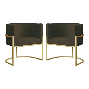 Imagem de Kit 02 Poltronas Luana Base em Metal Suede Cores - DS Estofados