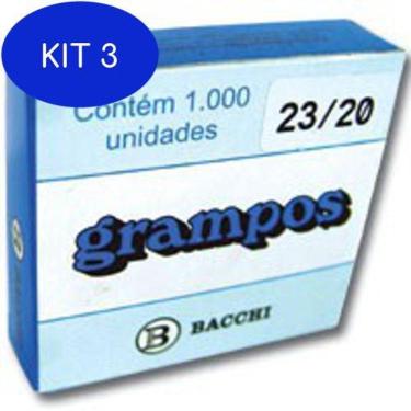 Imagem de Kit 3 Grampo Para Grampeador 23/20 Aço 1000 Grampos