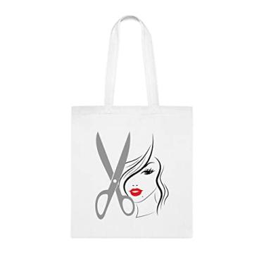 Imagem de Hair Woman Shows Person Adult And Hairdo, Tote Bag, Funny Tote Gift, Shoulder Bag Reutilizável, Birthday Christmas Basket Mágica Gift Idea, Branco