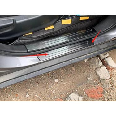 Imagem de GZBFTDH Acessórios de carro Protetor de soleira de porta, para Nissan Kicks 2021 2022 Placa de proteção de limite, painéis de proteção de entrada de porta de peças automotivas (exterior, preto)