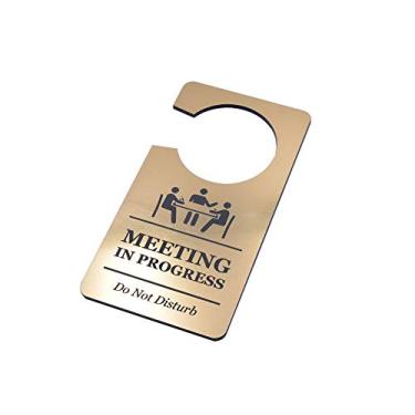 Imagem de Origin Placa projetada para reunião em andamento para porta não perturbe gancho de porta placa negócios corporativos ouro metálico acrílico