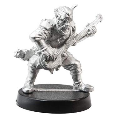 Imagem de Figura miniatura de bardo humano masculino, 33 mm - 100% metal estanho - inclui base de criador ranhurada - para jogos de guerra com escala de 28 mm - projetado e fabricado nos EUA - Miniaturas Stonehaven
