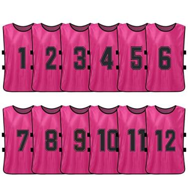 Imagem de Tingpai 12 PCS Adultos Futebol Pinnies Secagem Rápida Football Team Jerseys Esportes Juvenis Scrimmage Time de Futebol Treino Babadores nume dos Prática Colete espo vo