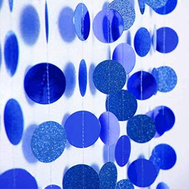 Imagem de Círculo reflexivo azul royal da Cheerland com bolinhas brilhantes para decoração de festas, casamento, aniversário, formatura, baile, banner de fundo, noivado, chá de bebê, decoração de Ramadan