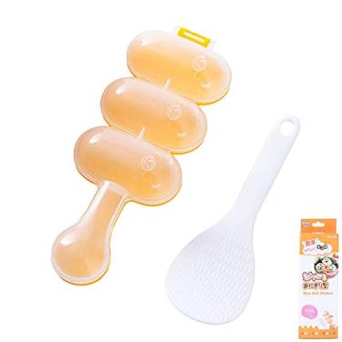 Imagem de DZHT Moldes de bola de arroz, molde de onigiri, ferramenta de cozinha redonda, decoração de alimentos para crianças, molde de sushi com uma mini remo