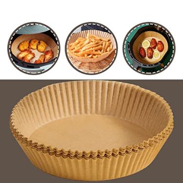 Imagem de Ericlin Air Fryer Liners - Round Air Fryer Disposable Paper Liner Oilproof Waterproof Air Fryer Paper Non-stick Parchment Paper 6.3inch Easy Use Suitable for Microwave, Oven, Air Fryer 100pcs