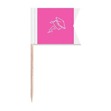 Imagem de Chapéu de médico inspirador Art Deco presente moda palito bandeiras marcadoras para festa bolo comida prato queijo