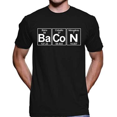 Imagem de Camiseta Amo Bacon Química Nerd 1009 (Preta, G)