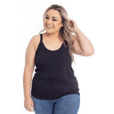 Imagem de Regata Plus Size Camisa Blusa Alcinha Atacado Feminina Verão - Vtm