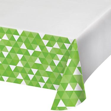 Imagem de Lime Green Fractal Printed Plastic Tablecover (1 ct)