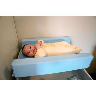 Imagem de Trocador Americano Para Bebe Impermeável E Colchão Portátil Azul Bebê