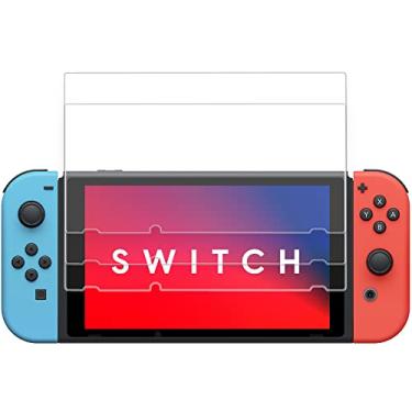 Imagem de Screen Protector for Nintendo Switch (3 Pack) by TalkWorks | Anti-Glare & Scratch Resistant Tempered Glass | Easy-Install Ultra-Thin HD Glass Screen Cover Film Back