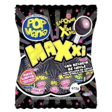 Imagem de Pirulito Pinta Língua c/ Chiclete Pop Mania Maxxi C/24 unids