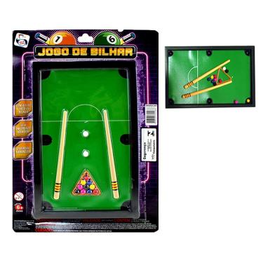 Imagem de Mesa De Sinuca Mini Bilhar Jogo Brinquedo Infantil Divertido Snooker Pica Pau Tacos Bolas