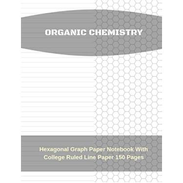 Imagem de Caderno quadriculado hexagonal de química orgânica com papel pautado de faculdade, 150 páginas