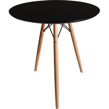Imagem de Mesa Jantar Redonda 60cm MDF Base Eiffel Tripé Sala (Preto)