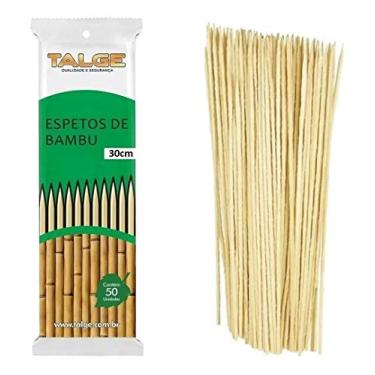 Imagem de 50 Palito De Bambu Espeto P/Churrasco 30cm Talge (1pct)