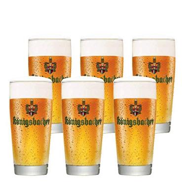 Imagem de Ruvolo, Jogo de Copo de Cerveja Konigsbacher 0,40, Copo de Vidro com Frase 6pcs, 490ml
