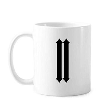 Imagem de Algarismos romanos dois em silhueta preta Caneca cerâmica café porcelana louça