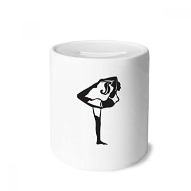 Imagem de DIYthinker Caixa de moedas de cerâmica para garota de ioga com alongamento para guardar dinheiro