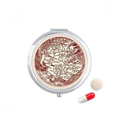 Imagem de Porta-comprimidos, dragão chinês, mosca de fênix, caixa de armazenamento de remédios