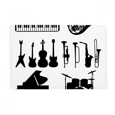 Imagem de DIYthinker Tapete antiderrapante para porta de banheiro com combinação de música clássica Sax