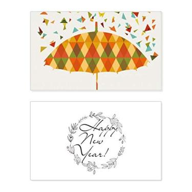 Imagem de Guarda-chuva com estampa de gotejamento de ano novo festival cartão felicitações Bless mensagem presente