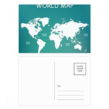 Imagem de Mapa-múndi continente distribuição, conjunto de cartões postais de aniversário, cartão de agradecimento