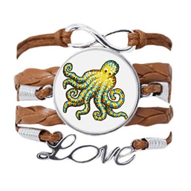 Imagem de DIYthinker Polvo Marine Life Pulseira com estampa de desenho animado, corrente de amor, enfeite de corda para presente