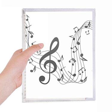 Imagem de Caderno de notas musicais preto Flappg com folhas soltas e diário recarregável