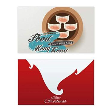 Imagem de Hong Kong Har Gow Dumplings Holiday Holiday Merry Christmas Cartões de parabéns Mensagem de Natal