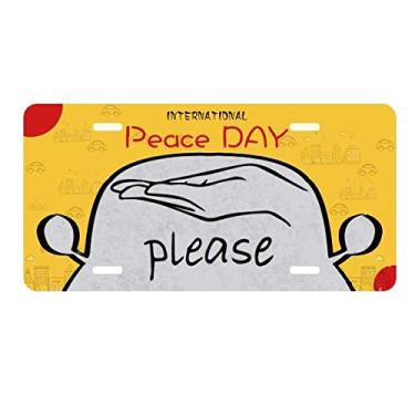 Imagem de DIYthinker Black Humility Placa de carro personalizada Gesto Decoração de carro Dia da Paz