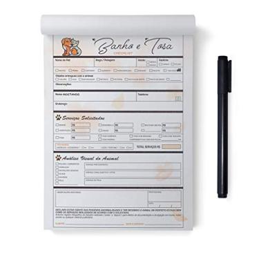 Imagem de Bloco Ficha De Anamnese Checklist Banho E Tosa/Petshop (Bloco c/ 100 Folhas)