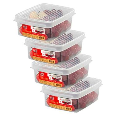 Imagem de Kit 4 Mini Caixa Organizadora para Frutas Verduras Legumes Saladas Transparente