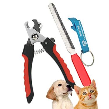 Imagem de Cortador de Unha Para Gatos Cachorros com Lixa Vermelho + Chaveiro CBRN18505