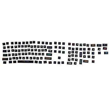 Imagem de PBT Keycap, 128 teclas, Sublimação de Tingimento Exclusivo Dot Keycap com Puxador de Teclas de Teclado Teclado Mecânicas de Toque Excelentes Compatível com 61/64/68/87/96/104/108 (Preto)