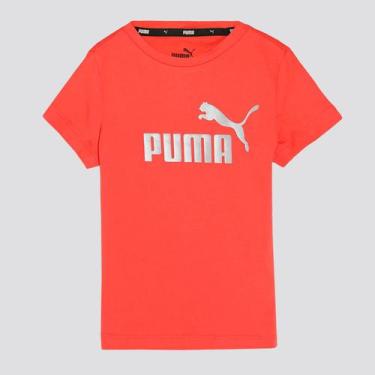 Imagem de Camiseta Puma Ess+ Logo Juvenil Laranja