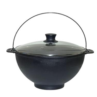 Imagem de Panela Polenteira de Ferro Fundido com Tampa Vidro 26cm 5L