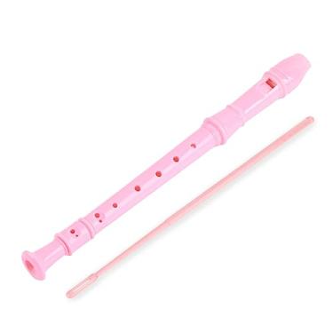 Imagem de Flauta Flauta Doce Soprano de Tom Alto de 8 Furos Instrumentos Abs Palheta para Estudantes Iniciantes (Rosa)