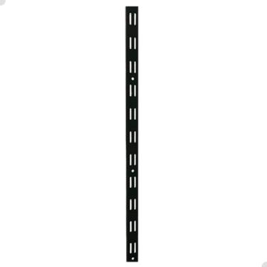 Imagem de Trilho Cremalheira Rasgo Duplo Para Suporte Para Prateleira (100cm, PRETO)