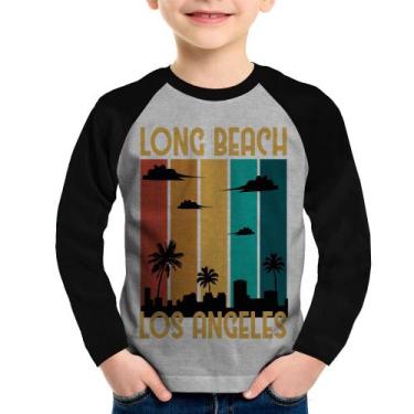 Imagem de Camiseta Raglan Infantil Long Beach Los Angeles Manga Longa - Foca Na