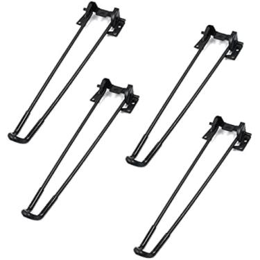 Imagem de 4 Pcs DIY Pernas De Mesa Dobráveis ​​20-50Cm Metalniture Perna Dobrável Hairpin Legsniture Pés Para Mesa De Café Cadeira Banco Mesa De Cabeceira Fácil Instalação /,Preto,30Cm,Serene16