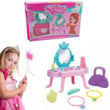 Imagem de Brinquedo Penteadeira Infantil Magica + KIT Acessórios De Beleza BEAUTY COMPACTA ENCANTADA DIVERTIDO 22CM QUALIDADE PREMIUM