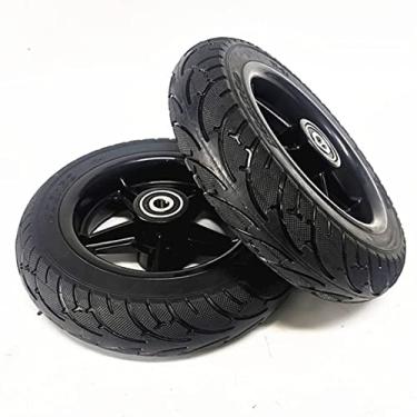 Imagem de Rodas de substituição de scooter, pneus elétricos para trotinette, pneus sólidos de 20 cm, cubo de roda elétrica de 200 x 50, pneus não pneumáticos para scooter elétrica (preto)