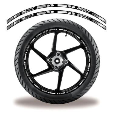 Imagem de Friso De Roda Adesivo Refletivo Para Motos 250 Cc Branco E Preto Cor Preto