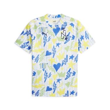 Imagem de PUMA Camisa masculina de futebol Neymar Jr Ins. - Material 100% reciclado, ajuste regular, estampa gráfica completa (as1, alfa, m, regular, regular)