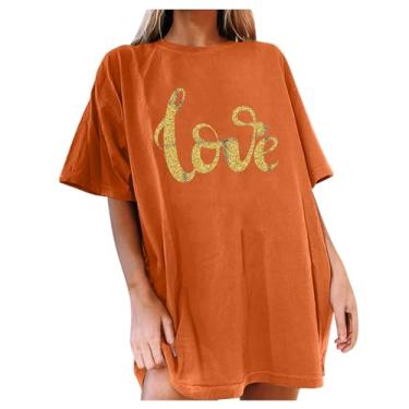 Imagem de T-shirt Do Dia Dos Namorados Da Mulher Tee Impression Camise De Tripulação Grande Blusa Top Blusa